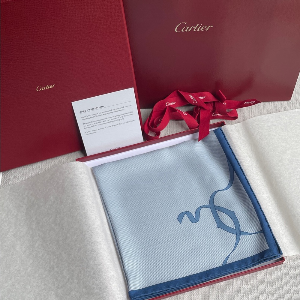 Cartier 100% Silk Scarf Brand New in Box 42x42 cm authentic new in box